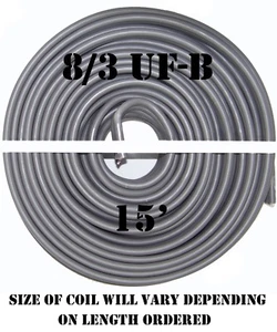 8/3 UF-B x 15' Southwire Erdkabel Zuleitung - Bild 1 von 2