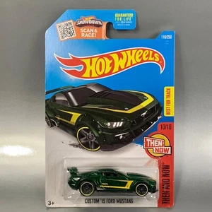 Mattel Hot Wheels Custom '15 FORD MUSTANG Green HW Then & Now 10/10 2015 - Picture 1 of 3