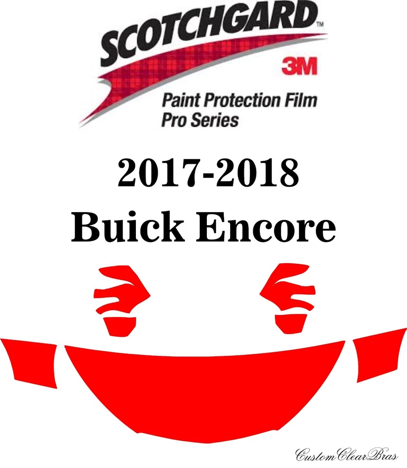 Sujetador transparente 3M Scotchgard película de protección de pintura serie Pro 2017 2018 Buick Encore Foto 1 de 3