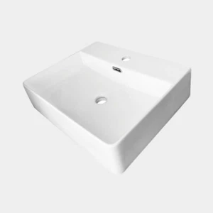 Wall Hung Above Counter Basin 500 x 420mm Vitreous China Riviera White RIV500VB - Picture 1 of 2