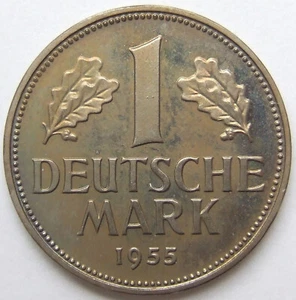 Coin Federal Republic of Germany 1 German Mark 1955 F in Proof - Picture 1 of 4