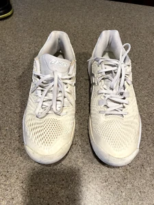 Women's Asics Gel Resolution 9 Shoes Size 9.5 White Pickleball Tennis Sneakers - Picture 1 of 6
