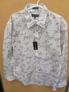 Michael Brandon Men's 2XL Gray Cotton Blend Stripe & Vine Long Sleeve - Picture 1 of 7