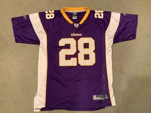 REEBOK ADRIAN PETERSON MINNESOTA VIKINGS WOMENS/YOUTH XL FOOTBALL JERSEY - Picture 1 of 2