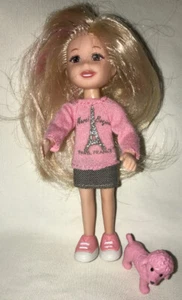TY Li'l Ones oo lala Paris Olivia Girl Doll 4 inch with Pink Poodle - Picture 1 of 12