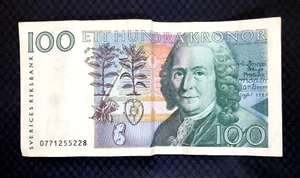 1988 SWEDEN - 100 KRONOR - P#57 - VF+ - L4 - Picture 1 of 2