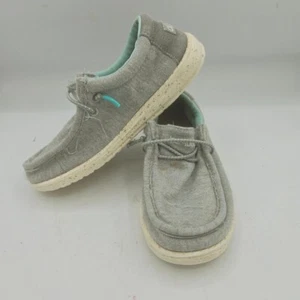 Hey Dude Boy's Wally Youth Stretch Shoes, Grey, Y2 L3 - Picture 1 of 7