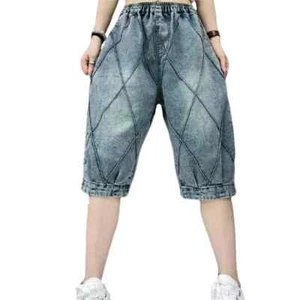 2024 Summer Womens Fashion Denim Shorts Casual Jeans Loose Pants Casual Trousers - Picture 1 of 46