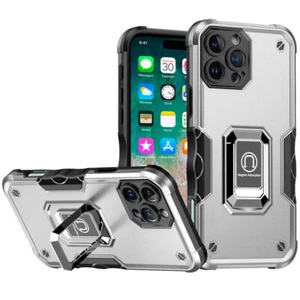 Military Grade Shockproof Hybrid Armor Case with Ring Grip for iPhone 16 Pr - Picture 1 of 4