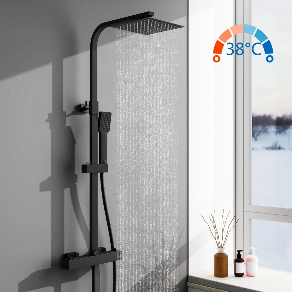 AICA SANITÄR GMBH Duschsystem Duschset Regendusche Thermostat Edelstahl Duscharmatur Handbrause