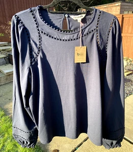 BODEN Mila long sleeve top size 12 navy colour T1728 --b18a ~~~~~ - Picture 1 of 5