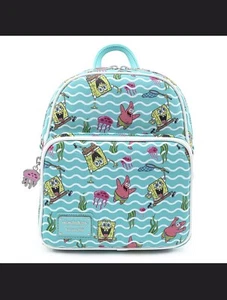 Mini Mochila Convertible Bob Esponja Pesca Salón Mosca Cuero Nueva con Etiquetas - Imagen 1 de 2