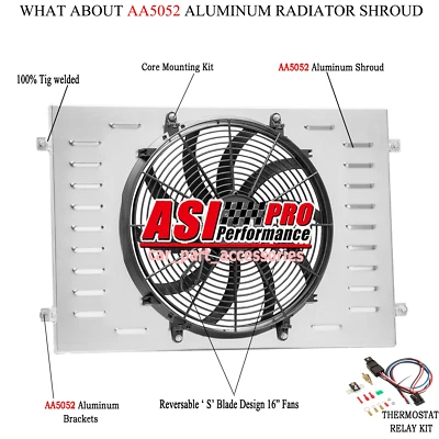 Aluminum Shroud Fan+Relay Fit 1973 1974 DODGE CHARGER PLYMOUTH SATELLITE 7.2L V8 Foto 1 de 4