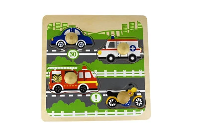 Kaper Kidz Large Peg Puzzle - Traffic PM220B - image 1 of 4