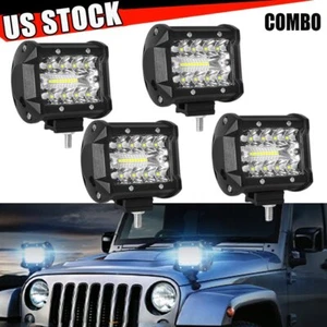 4Pcs 4" LED Work Light 80W Pods Spot Beam Floodlight Off Road Driving Fog 4WD US - Picture 1 of 11