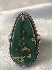 Classico Anello Turchese Naturale Nevada Artigianato Southwestern Taglia 6,5 - Foto 1 di 4