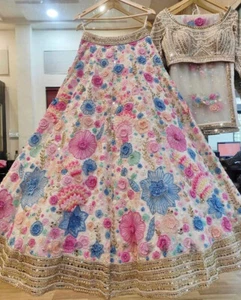 Lehenga Pakistanisches Lengha Choli Hochzeit Party Brautkleid Brautjungfer Designer - Bild 1 von 6