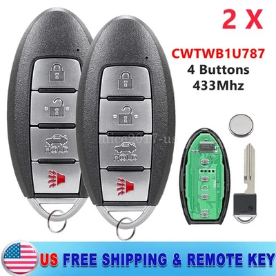 2 para Infiniti M37 M56 QX56 2011 2012 2013 coche mando a distancia llavero CWTWB1U787 433 MHz Foto 1 de 4