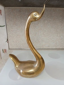 Vintage MCM Large Size Brass Swans / Geese 20" tall - Picture 1 of 7
