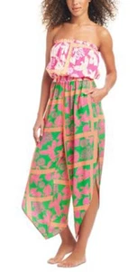 BAR III Strapless Swimwear Coverup Pockets Size Small Multi Retail $88 - Picture 1 of 4