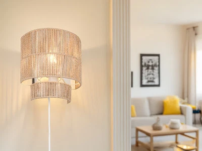 Nachttischlampe Wandleuchte mit Schalter, Stecker und Lampenkabel für Steckdose - Bild 1 von 4