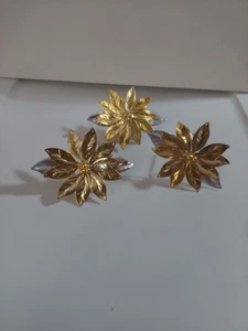 Anillos de servilletas de metal estilo pascua color plata/oro (juego de 3) - Imagen 1 de 3