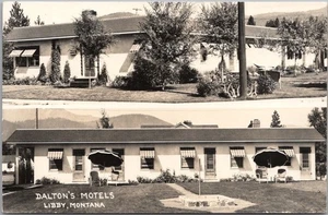 Vintage LIBBY, Montana Real Photo RPPC Postcard "DALTON'S MOTELS" 1953 Cancel - Picture 1 of 2