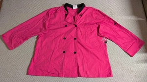 Chef Uniforms Womens Size 3X Pink Polyester Blend Button Up Long Sleeve Shirt 23 - Picture 1 of 6