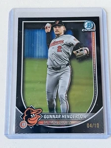 Bowman Chrome Gunnar Henderson 2025 negro/10 SSP Orioles - Imagen 1 de 2