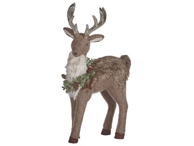 Weihnachtsdeko Rentier Dekofigur Weihnachtsfigur Webpelz braun 70 cm Tapio - Bild 1 von 4
