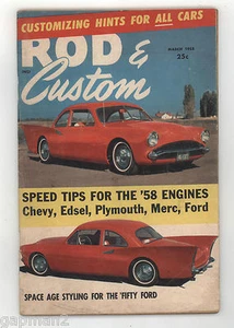 Rod & Custom Magazine March 1958 George Barris Chevy Edsel Ford Mercury Plymouth - Imagen 1 de 4