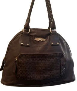 DOME ELLIOTT LUCCA TRAVEL SHOULDER SATCHEL HOBO TOTE HANDBAG BROWN PEBBLE LEATH - Picture 1 of 7