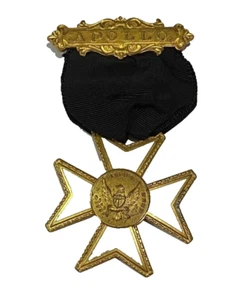 Vintage MASONIC KNIGHTS OF TEMPLAR ORDER OF MALTA APOLLO MEDAL - Picture 1 of 6