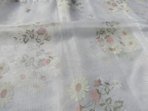 Vintage transparente Vorhänge Beflockung weiße Gänseblümchen - Bild 1 von 10