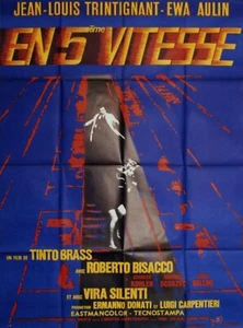"EN 5ème VITESSE" Affiche 1969 (Jean-Louis TRINTIGNANT, Ewa AULIN) 120x160cm - Foto 1 di 1