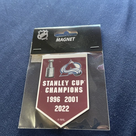 Colorado Avalanche 3X Stanley Cup Champions Banner Magnet NHL Cover