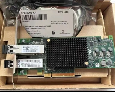 LPe31002-AP Dual Port 16Gb NEW Emulex SFP+ FC PCIe Host Bus Adapter HBA RXNT1 - Image 1 of 4