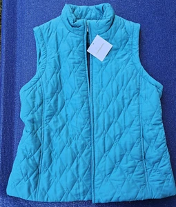 Croft Barrow Damen große Steppweste Aqua Taschen verstellbare Taille leicht - Bild 1 von 12