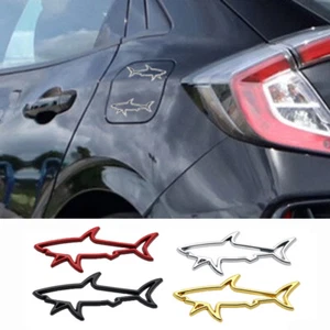 Hollow Shark Metal Rear Lid Emblem Fish Side Door Fender Badge Sticker Logo - Bild 1 von 16