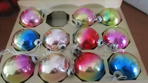 Vintage 11er Set IRISIERENDE 2,5" GLASKUGEL Weihnachtsschmuck - Bild 1 von 3