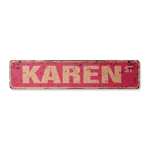 KAREN Vintage Street Sign Childrens Name Room| Indoor/Outdoor - Imagen 1 de 4