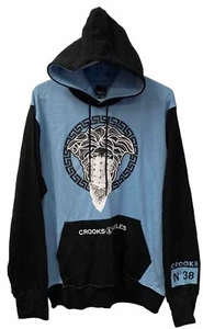 Crooks And Castles Medusa Bandito No. 38 Hoodie Pullover Black & Blue Men’s LG - Picture 1 of 15