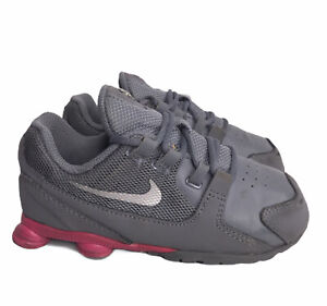 Nike Shox 10 Children Gray 848119-006 Lace Athletic Shoes 