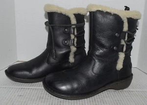 Botas UGG Australia Akadia Cuero Negro Forradas Piel de Oveja Invierno Mujer Talla 8 - Imagen 1 de 4