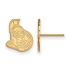 10k Yellow Gold NHL LogoArt Ottawa Senators Small Post Earrings