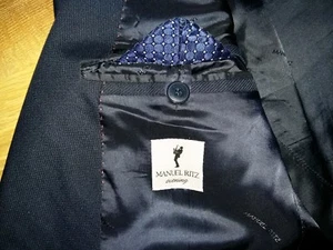 Blazer Manuel Ritz Evening raro da uomo scuro marino con un bottone taglia 50 - Foto 1 di 9