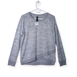 NWT 90 Degree by Reflex Long Sleeve Women’s Size Large Sweatshirt Heather Gray - Picture 1 of 12