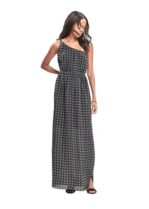 Madewell Womens Silk Tie-Shoulder Maxi Dress in Scatterblock Print Size 12 - Picture 1 of 15