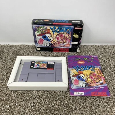 Ren & Stimpy Show-Veediots (Super Nintendo Entertainment System, 1993) COMPLETE - Image 1 of 4