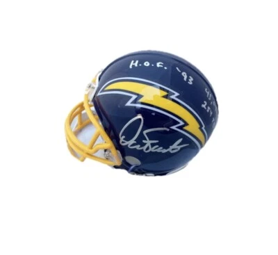 Dan Fouts Signed San Diego Chargers (Career Stats) Mini Helmet JSA - Image 1 of 3